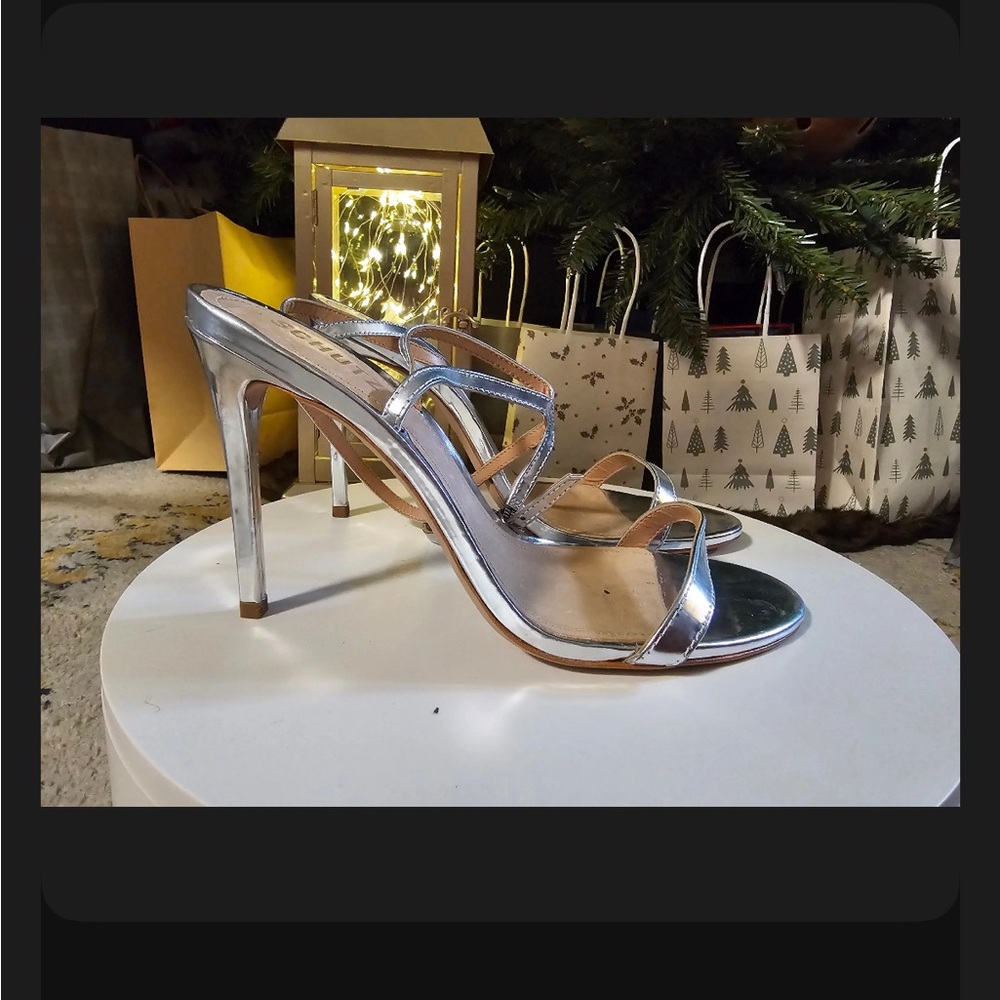 Schultz Silver Strappy Heels